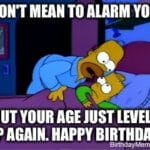 Homer leans over Bart in bed, saying age leveled up.