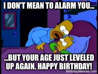 Homer leans over Bart in bed, saying age leveled up.