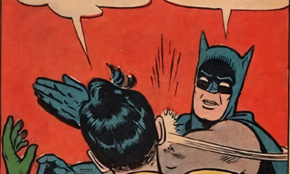Classic Batman slaps Robin in classic 90’s meme