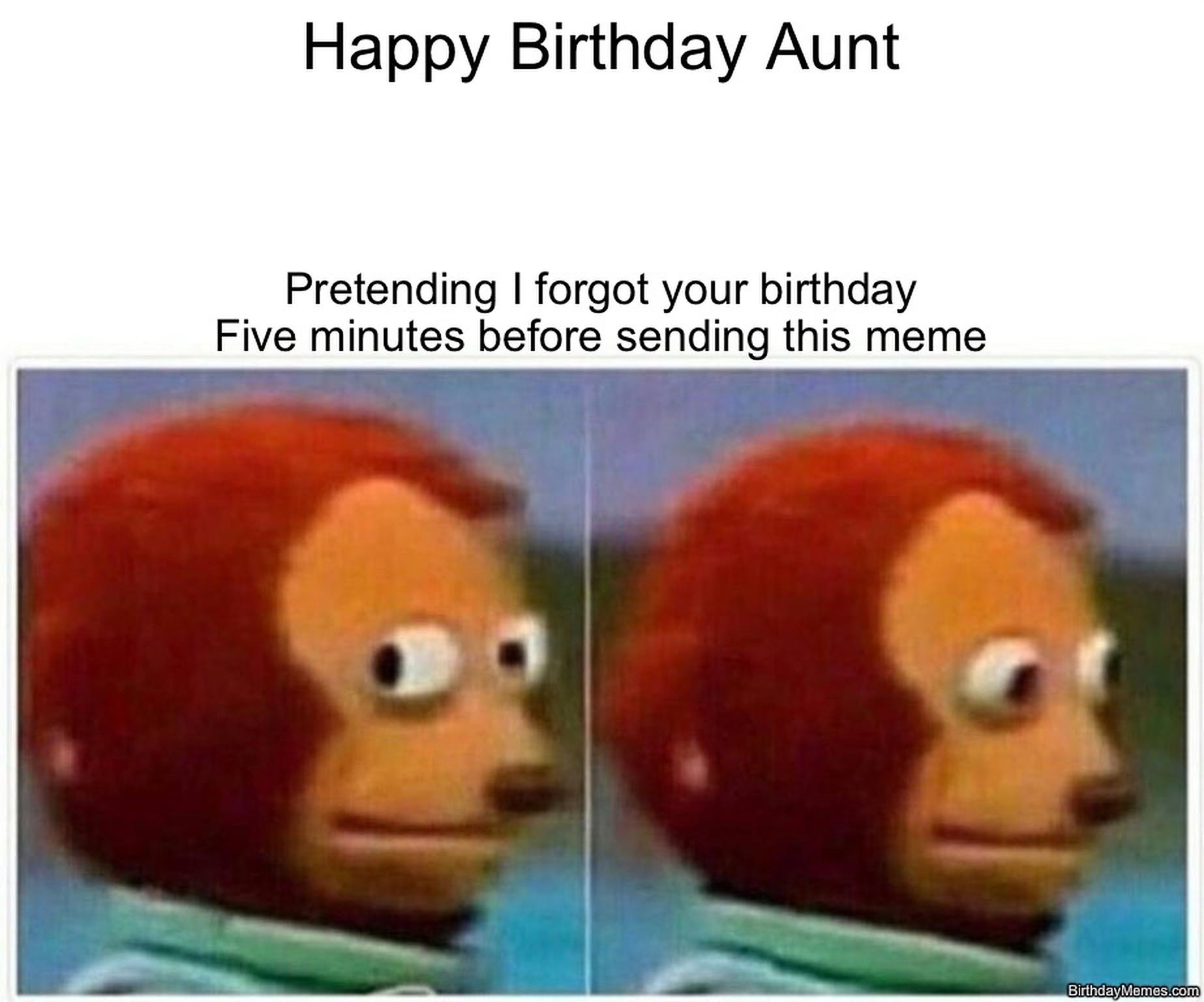 Funny birthday meme image with readable birthday joke text